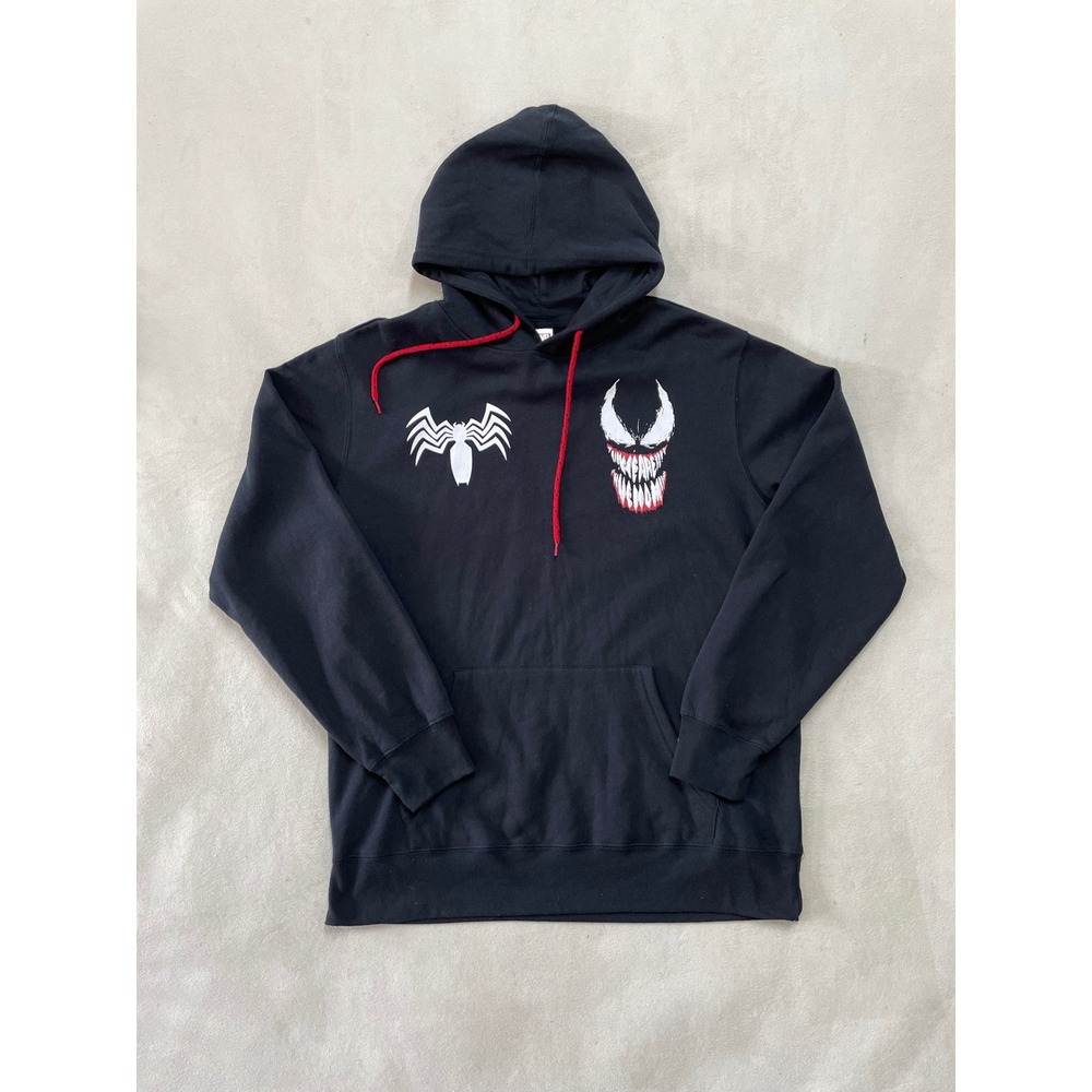 Marvel Venom We Are Venom Graphic Hoodie Mens Large Black Spider-Man Pullover